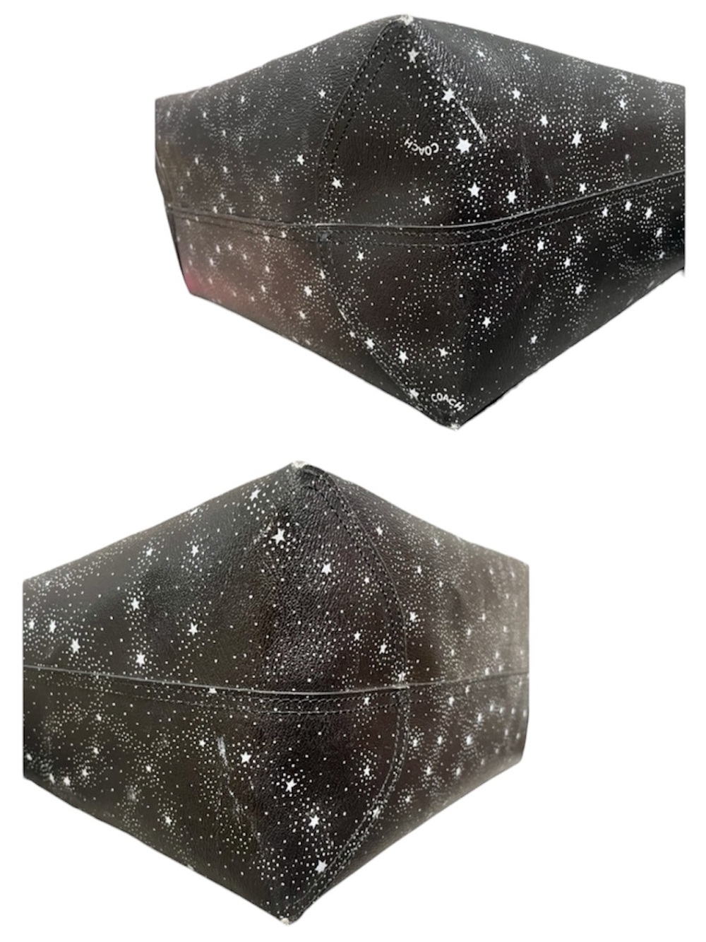 Coach Galaxy Black Star Print & Blue Reversible City Tote w/ Removable Zip Pouch - Picture 5 of 10